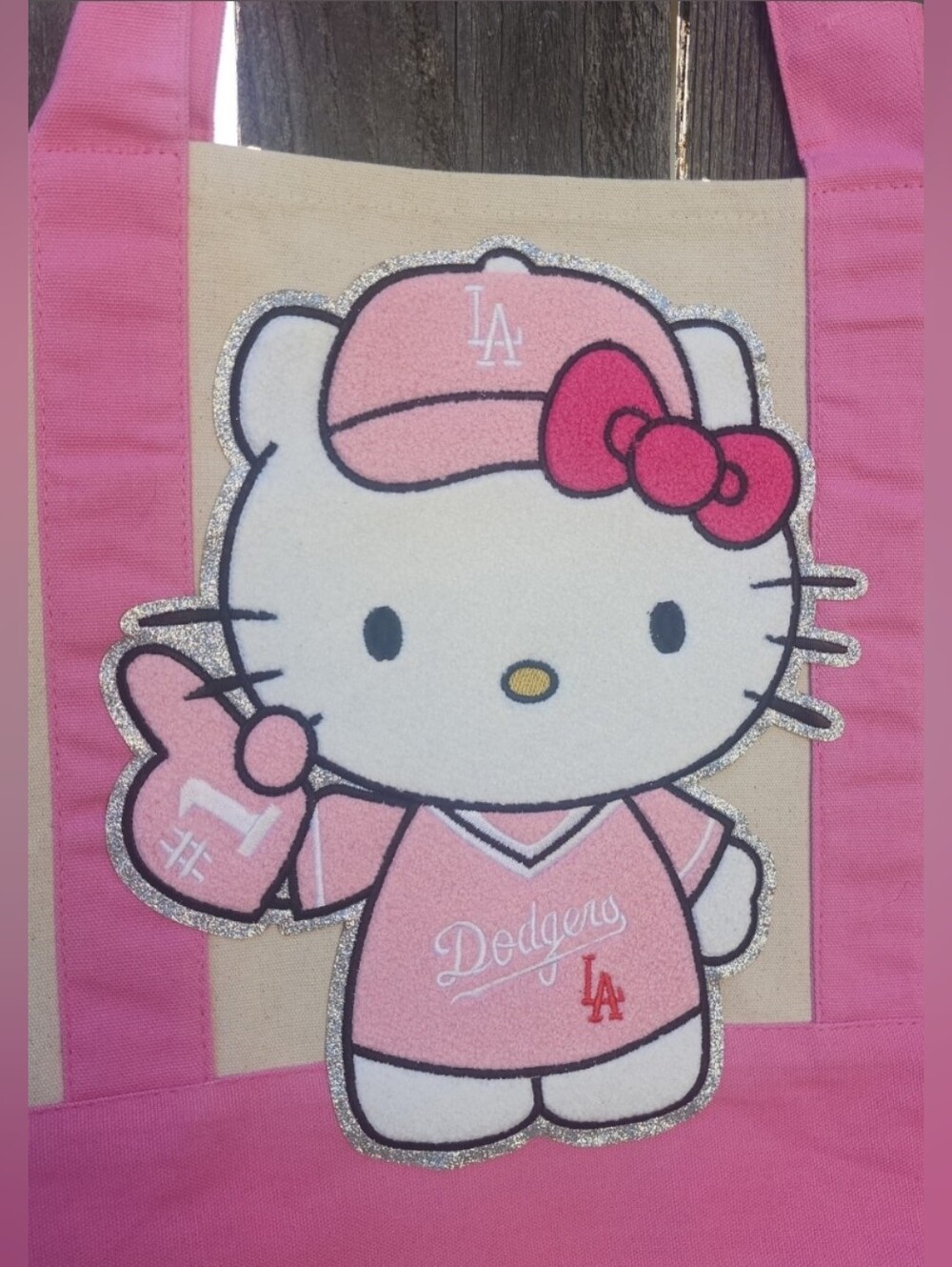 Hello Kitty x Dodgers Pink Tote Bag